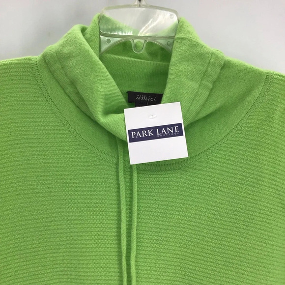 Pure Amici Women’s 100% Cashmere Pull-Over Sweater In Lime Green NWT Size Small - Picture 3 of 7